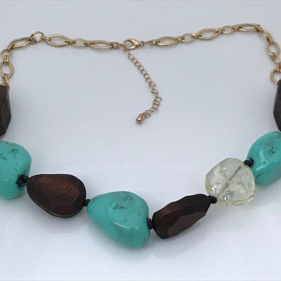 Nordstrom Rack Necklaces Gold plated Wood & Plasti - Picture 3 of 7